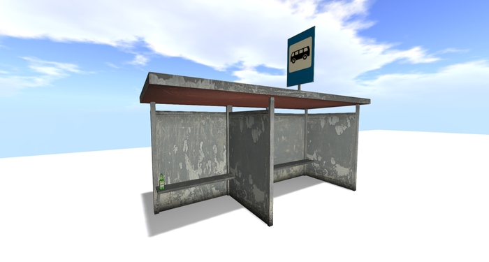 Old urban bus stop v2 Mesh