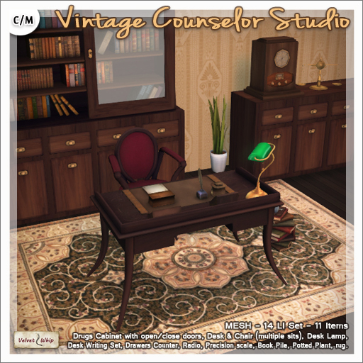 [V/W] Vintage Counselor Studio - Complete office set for lawyers, bankers, scholars, etc. - Mesh furniture