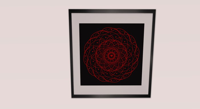 Heart Mandala 1 Red & Black - 2 Black Frames