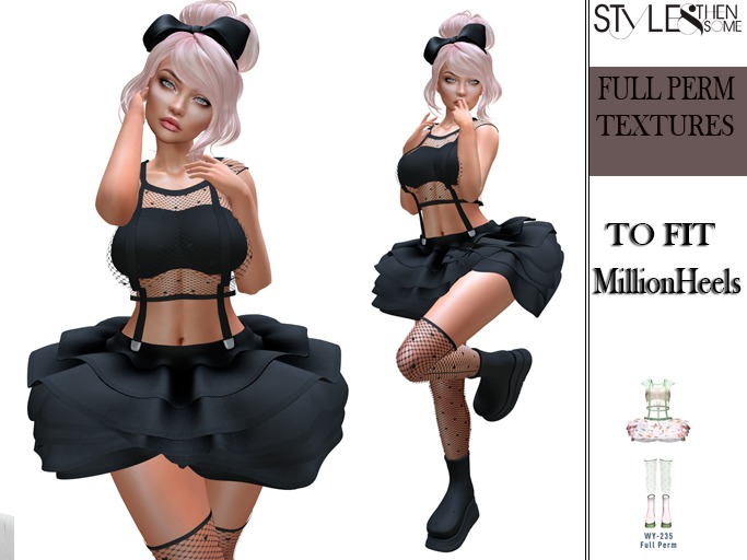 STYLES - MillionHeels [WY]Full Perm 235 - Texture FULL PERM -black