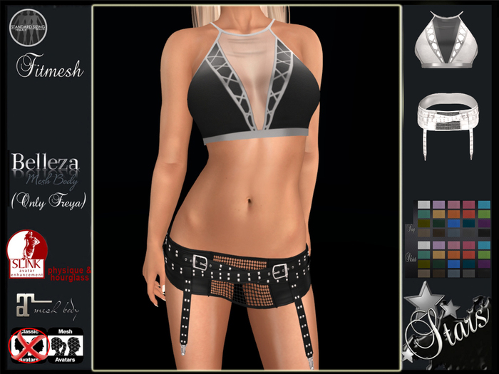 Stars - Maitreya, Slink, Freya - Renee2 top & skirt