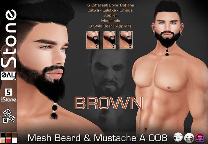 Five Stone Mesh Beard A 008 BROWN