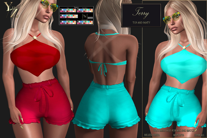 YELIZ MESH "TERRY" TOP and Ruffle PANTY HUD - DEMO