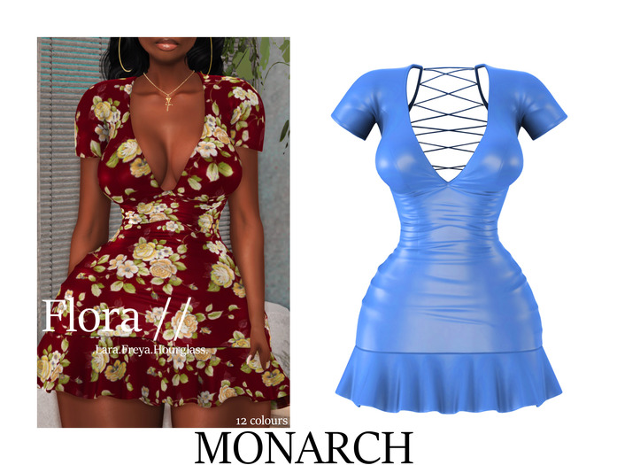 {Monarch} Flora Dress // Blue