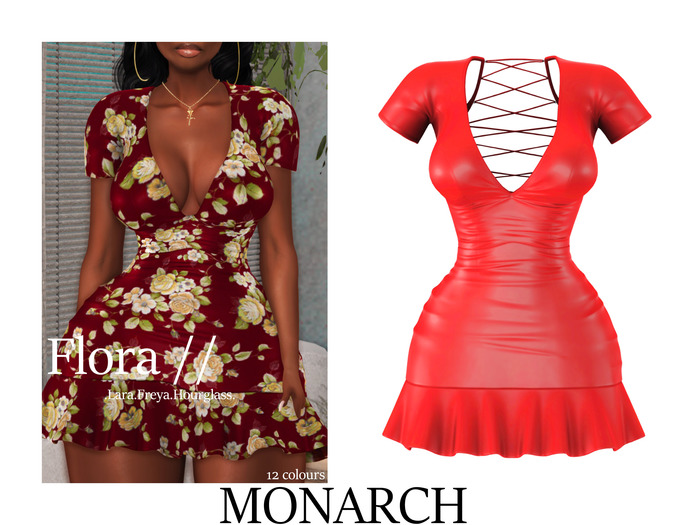 {Monarch} Flora Dress // Red