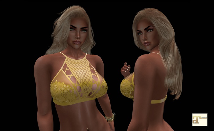 Yellow Lace Halter Top MAITREYA