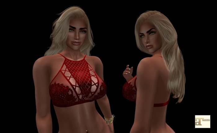 Red Lace Halter Top MAITREYA