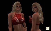 Red Lace Halter Top MAITREYA