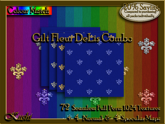 Gilt Fleur De Lis Combo Textures