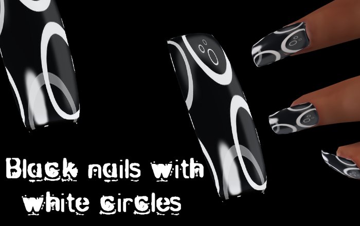 Black nails with white circles