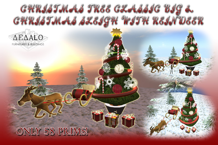 Christmas Tree Classic Big & Christmas Sleigh