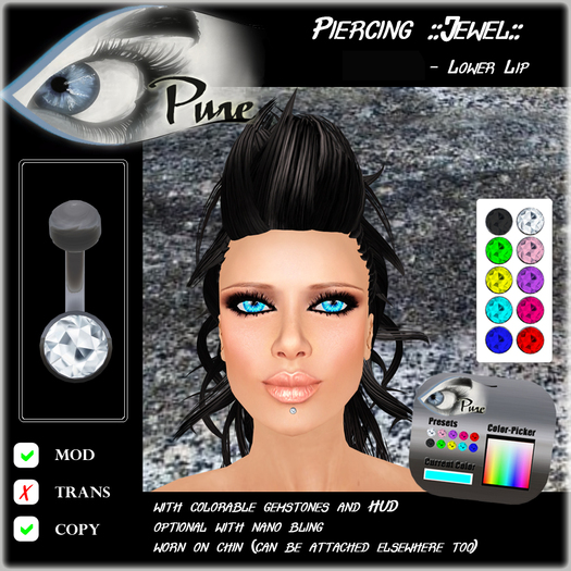 << PURE >> Piercing ::Jewel:: - Lower Lip