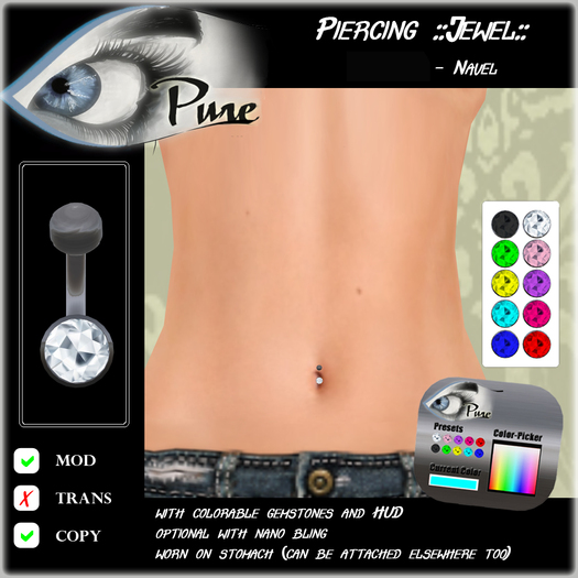 << PURE >> Piercing ::Jewel:: - Navel