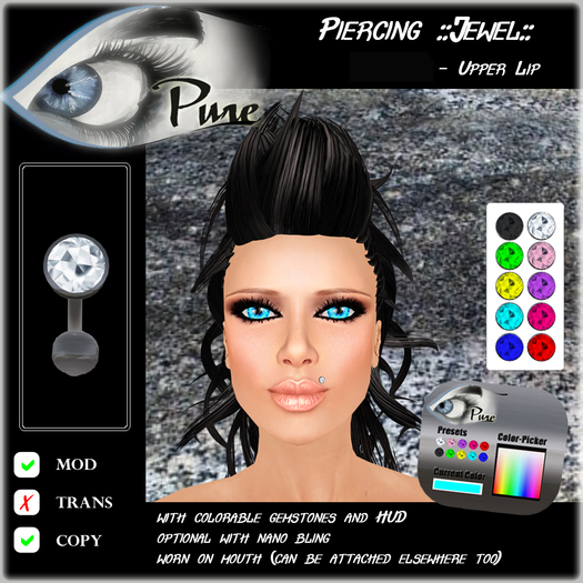 << PURE >> Piercing ::Jewel:: - Upper Lip