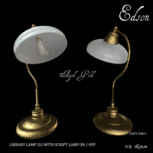 BHD EDSON LAMP OFFICE AGED GOLD