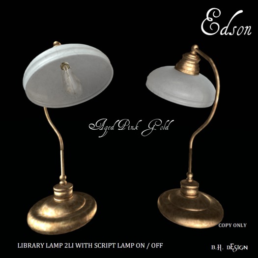 BHD EDSON LAMP OFFICE AGED PINK GOLD