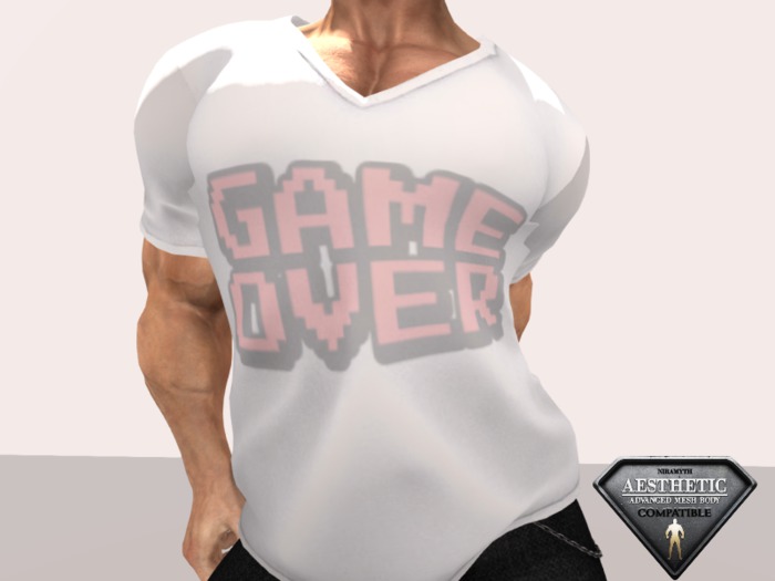 Aesthetic Mens V-Neck-Game Over