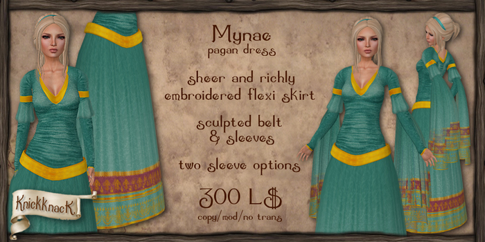 [knickknack] Mynae pagan dress TEAL