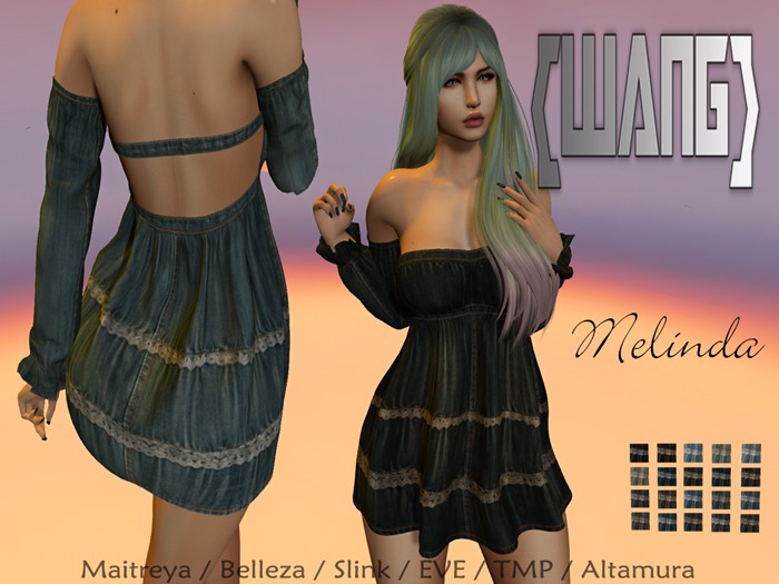 WANG - MELINDA BohoJeans DRESS With HUD 20 COLORS(ADD)