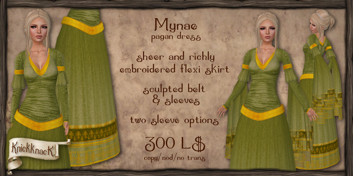 [knickknack] Mynae pagan dress MOSS