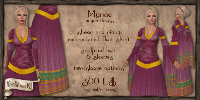 [knickknack] Mynae pagan dress FUCHSIA