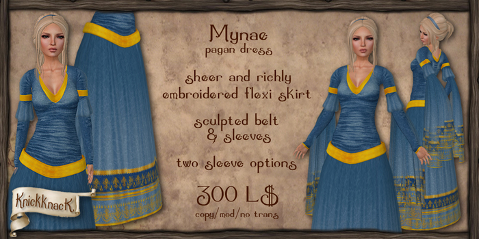 [knickknack] Mynae pagan dress BLUE