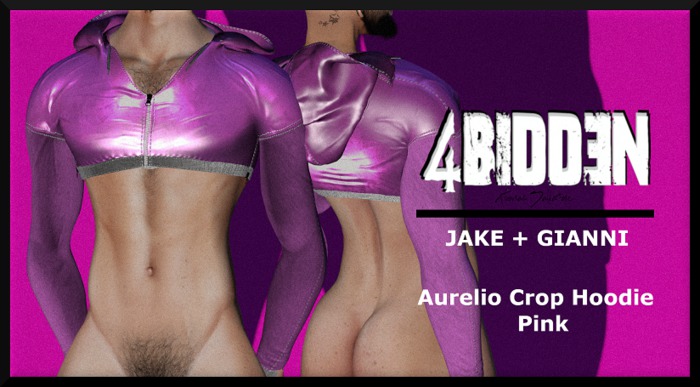 .::4BIDDEN::. Aurelio Crop Hoodie Pink