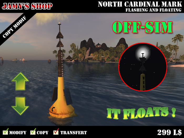 SEA MARK - North Cardinal Mark OFF SIM (floating and flashing)