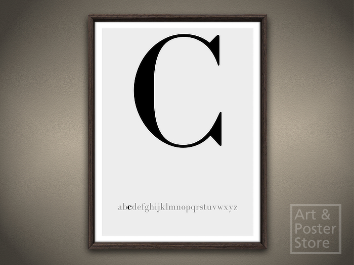  Typography Poster Capital Letter C | Mesh Framed with 6 texture options 