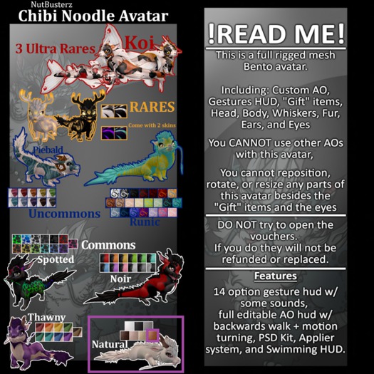 {NB} Chibi Noodle Avatar Natural Rust (Add + Touch) *Voucher*