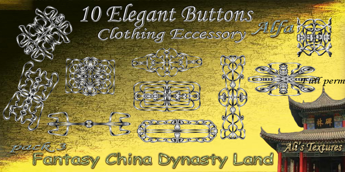 Elegant Buttons clothing eccessoryies pack 3 