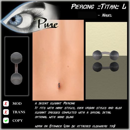 << PURE>> Piercing ::Titan:: L Navel