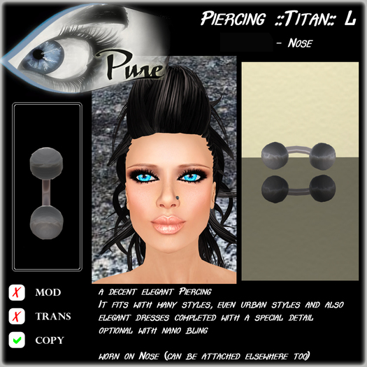 << PURE>> Piercing ::Titan:: L Nose