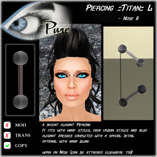 << PURE>> Piercing ::Titan:: L Nose II
