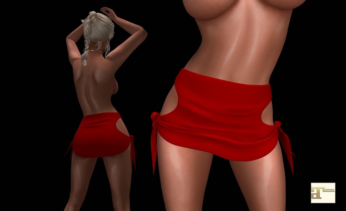Red Knotted Mini Skirt MAITREYA