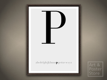 Capital Letter P Typography Poster | Mesh Framed with 6 texture options 