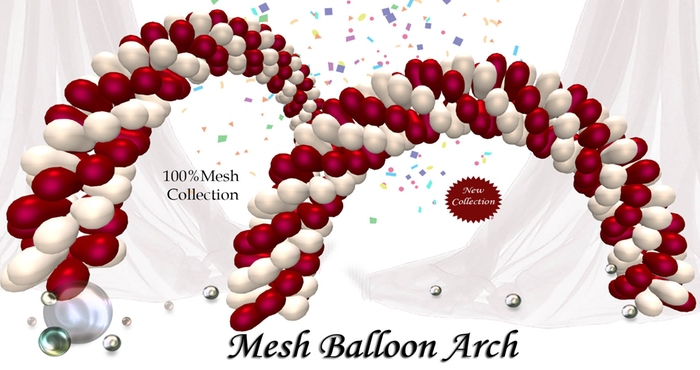 Mesh Balloon Arch [red&white]