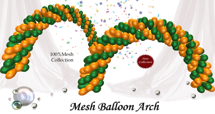 Mesh Balloon Arch [green&gold]