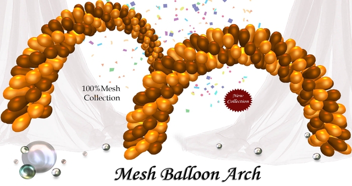 Mesh Balloon Arch [gold&brown]