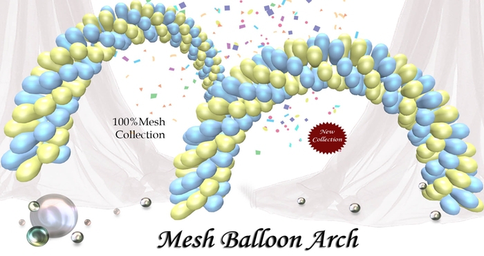 Mesh Balloon Arch [sky&yellow]