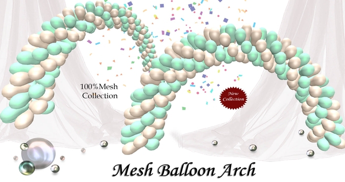 Mesh Balloon Arch [soft emerald&cream]