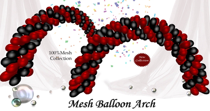 Mesh Balloon Arch [black&red]