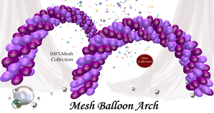 Mesh Balloon Arch [Wine&violet]