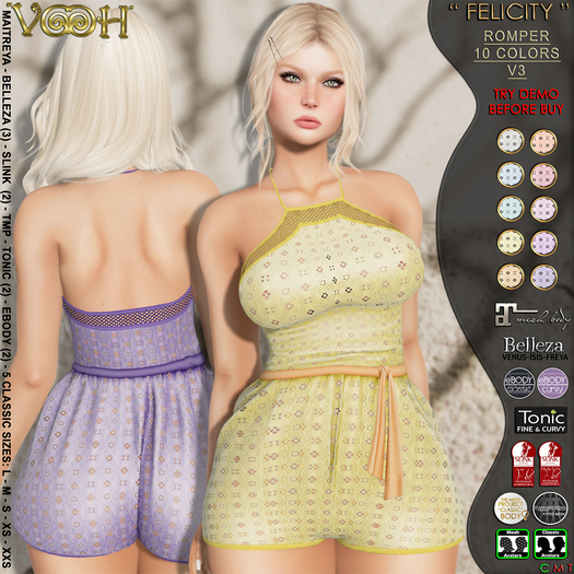 " VOOH " FELICITY ROMPER V3 10 COLORS (ADD TO UNPACK)