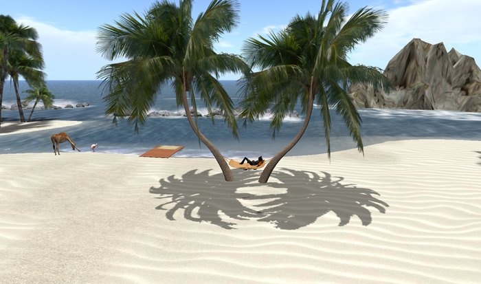 Hammock with 2 Palms  8 prims