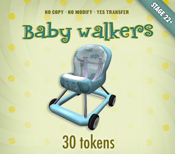 Zobby Token Toys - Smart Seated Walker Blue Elephant