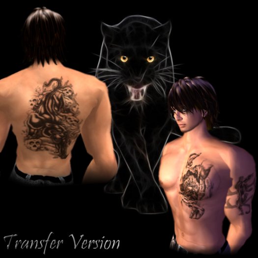 Panther Men Top Tattoo (Transferable Version)