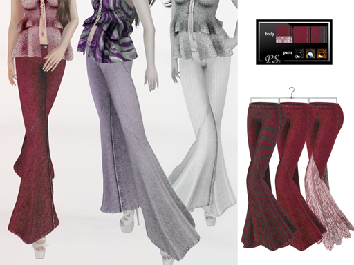 *~PS~*FLARE PANTS_Denim(red)