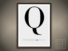 Capital Letter Q Typography Poster | Mesh Framed with 6 texture options 