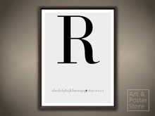 Capital Letter R Typography Poster | Mesh Framed with 6 texture options 